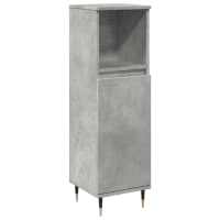 vidaXL Armario de baño madera contrachapada gris hormigón 30x30x100 cm - details 1