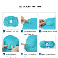 Almohada De Cuello Inflable Para Camping Y Viajes U-Cuadrado Portátil Y Plegable Para Coche Y Avión Almohada De Cuello Con Anillo Inflable - details 10