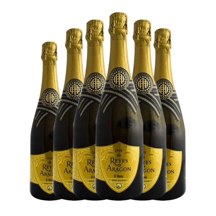 Cava Brut Nature Reyes de Aragón El Monje 75 cl x 6. Total 4.5 litros - 1