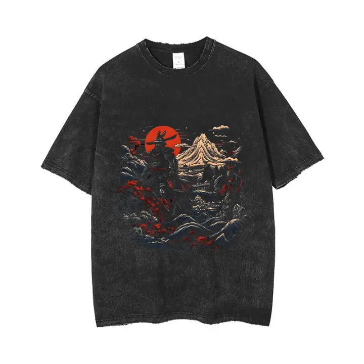 Camiseta Vintage Para Hombre Algodón Holgada Con Estampado Acido Manga Corta Estilo Casual Ropa Unisex Para Verano - 1