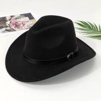 Sombrero De Vaquero Occidental Con Cinturón Curled Accesorios De Piel De Oveja Estilo Nacional Para Rendir Cuentas Y Actuaciones De Jazz - details 5