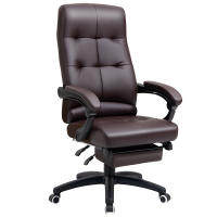 Vinsetto Silla de Oficina Ergonómica Silla de Escritorio Giratoria con Altura Ajustable Función de Inclinación Reposabrazos y Reposapiés Piel Sintética 65x65x118-125 cm - details 0