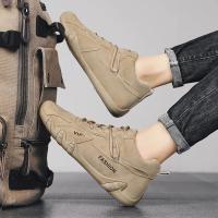 Botas De Piel Impermeables Para Hombre Botines De Motor Casuales Con Cordones Suela De Goma Tacón Plano Talla Verdadera - details 11
