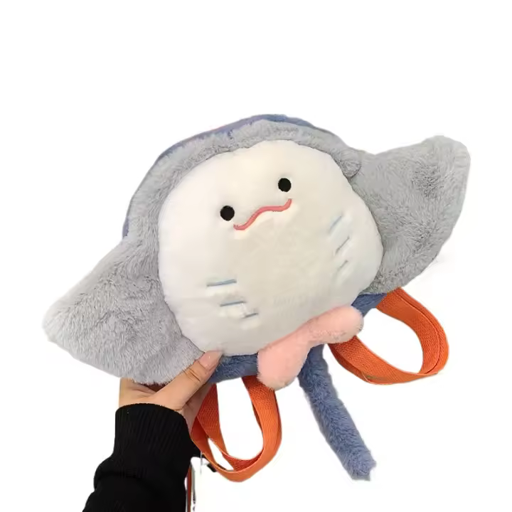 Manta Ray Plush Backpack Peluche De Ballena Y Tortuga Bolsa De Hombro De Animal Marítimo Juguete De Vida Marina Kawaii Regalos De Cumpleaños - 1