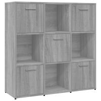vidaXL Estantería madera contrachapada 90x30x90 cm Blanco, Negro, Gris Mueble Almacenaje Estantería para Oficina, Estudio, Dormitorio Estantería/Librería/ mueble de Almacenamiento - details 2