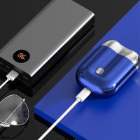 Afeitadora Eléctrica Doble Mini Portátil Con Pantalla Digital Carga Tipo-C Afeitadora De Barba Desmontable Para Viajes Para Hombres - details 2