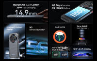OUKITEL WP35 Pro 5G Movil Resistente 36(12+24)GB+512GB 11000mAh Android 14 Smartphone 6.6'' FHD+Teléfono Movil (NFC) - details 1