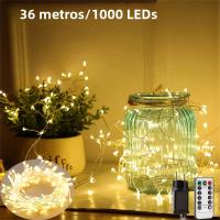 Luces De Fairy LED En Hilo De Plata 36M Para Exteriores Decoración De Jardín Fiesta Boda Navidad IP44 Impermeables - details 0