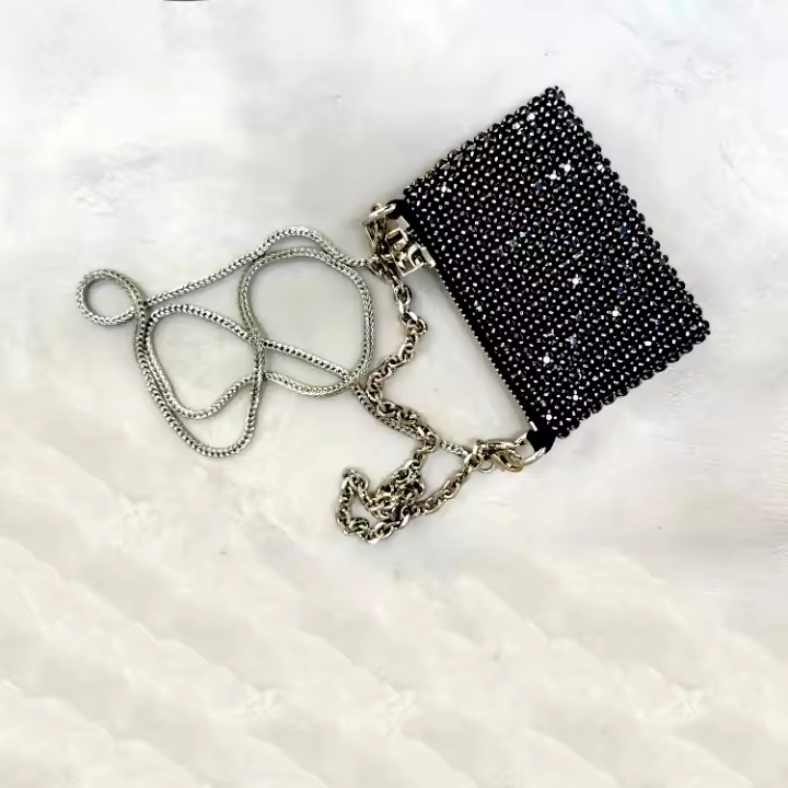 Bolso De Hombro Mini Jiomay Para Mujer Diseñador Lujo 2024 Con Diamantes Y Cadena Bolso De Fiesta Versátil Para Labial - 1