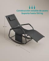 Mecedora Tumbona con Cojín Ajustable - Estructura de Acero, Tejido Transpirable, Incluye Dispositivo de Fijación y Bolsillo de Almacenamiento - details 11