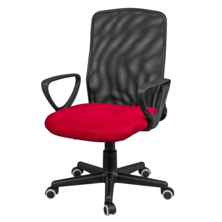 Silla Escritorio Juvenil Coco Estilo Moderno en Color Negro y Rojo 59x89x55 cm - 1