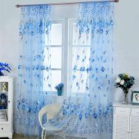 Cortinas De Tulle Florales Tulipán Para Sala De Estar Cocina Dormitorio Verde Transparente Tratamiento De Ventanas Panel De Cortina - details 14