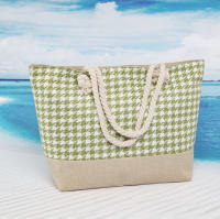 EILV - Bolso de Playa Mujer con Cremallera y Bolsillo Interior | Grande, Ligero, de Tela, Estilo Clásico a Cuadros | Bolsa Verano para Viaje, Piscina, Playa, Picnic - details 6
