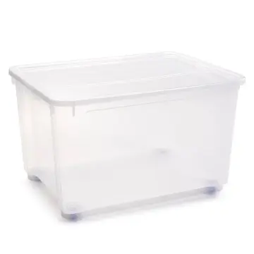 5 X CrazyGadget® 80L 80 Litros Extra Grande De Plástico Caja Fuerte Contenedor Apilable Con Claro Color Tapas - En El Reino Unido De Fabricación