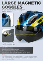 Casco De Bicicleta VICTGOAL Para Hombres Con Luz Trasera Y Gafas Magnéticas UV400 Visera Sol Protección Integral Para MTB Scooter Eléctrico Y Ciclismo - details 5