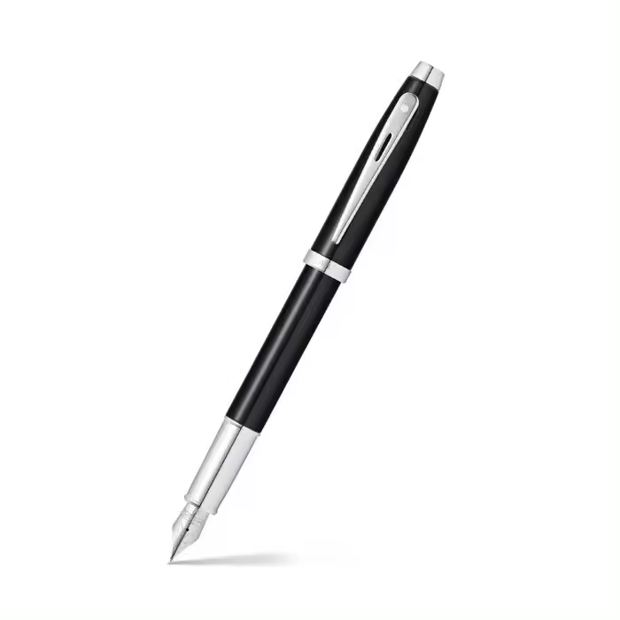 SHEAFFER PLUMA ESTILOGRAFICA M 9338 LACA NEGRA DETALLES CROMADOS SHEAFFER 100 - 1