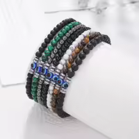 Pulsera De Piedra Natural 4mm Para Hombres Y Mujeres Pulsera De Ojo De Maléfica Suave Y Redonda Para Parejas Joyería De Regalo - details 3