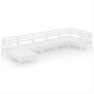 VIDAXL 3082965 pack de 7 piezas para jardín fabricadas en madera de pino maciza con acabado blanco vida xl - 1