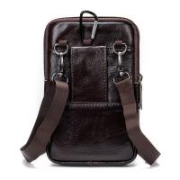Bolsa De Cintura Para Teléfono WESTAL De Cuero Genuino Pequeña Bolsa De Pecho Deportiva Negra Para Hombres Estilo Casual - details 3