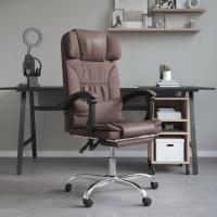 vidaXL Silla de oficina reclinable masaje cuero sintético en color Negro/Blanco/Marrón y más | cómodas modernas ergonómicas para comedor cocina salón hogar - details 2