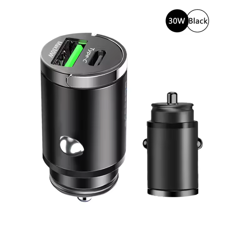 100W Mini Cargador de Coche Más Ligero de Carga Rápida para el iPhone QC3.0 Mini PD USB Tipo C Teléfono Del Coche para Xiaomi Samsung Huawei - 1