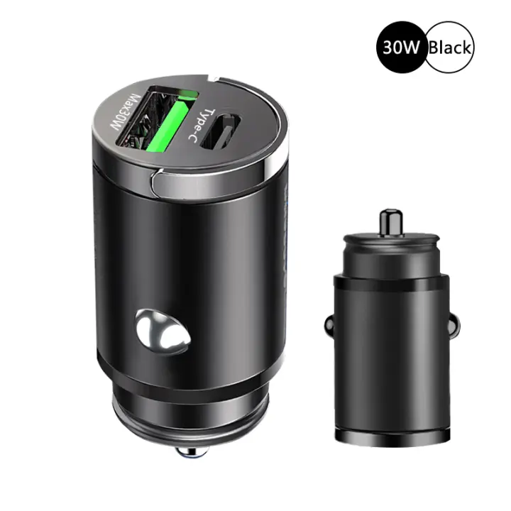 100W Mini Cargador de Coche Más Ligero de Carga Rápida para el iPhone QC3.0 Mini PD USB Tipo C Teléfono Del Coche para Xiaomi Samsung Huawei - 1