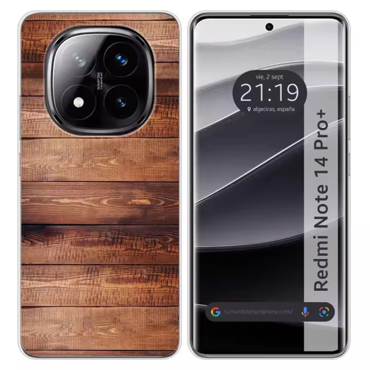 Tumundosmartphone Funda Silicona para Xiaomi Redmi Note 14 Pro+ Plus 5G diseño Madera 02 Dibujos - 1