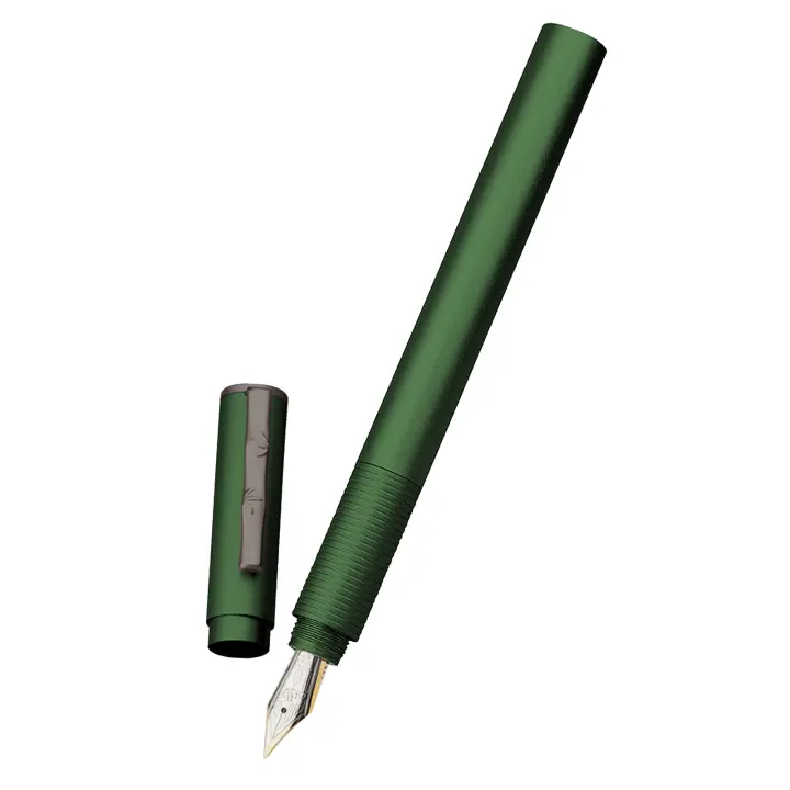Hongdian H3 Pluma De Tinta De Fuente Metálica De Aleación De Aluminio Con Clip De Bambú Iridium EF 0.4mm Alta Gama Para Negocios Y Oficina - 1