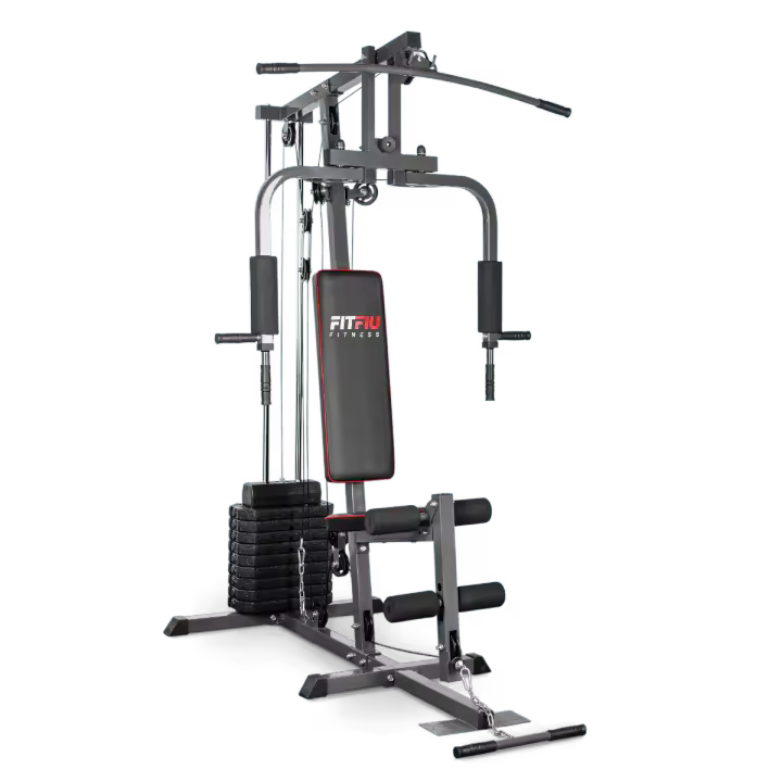 FITFIU Fitness GYM-100 - Multiestación Máquina de Musculación, Full-Body Workout con Pesas, Estación de Mariposa, Remo, Barra de Ejercicios, Entrenamiento Completo para Fitness en Casa - 1