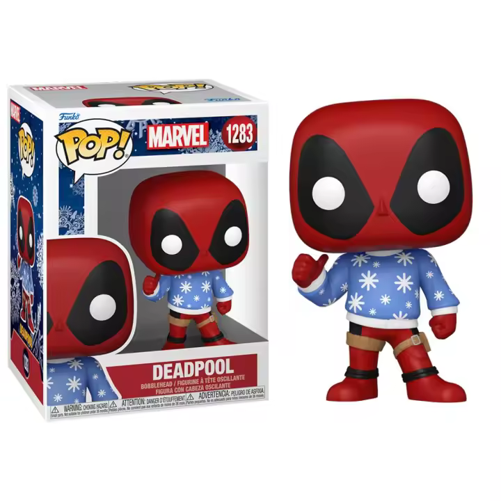 Funko Pop!  Marvel Holiday - Deadpool con Jersey, 72187, Nº 1283 - 1