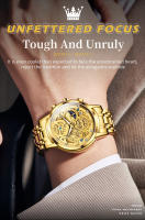 Reloj De Pulsera Para Hombre OLEVS Lujo Impermeable Cuarzo Estilo Esqueleto Dorado 24 Horas Día Noche Resistente Al Choque Y Luz - details 2
