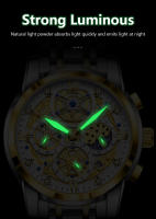 Reloj De Pulsera De Lujo Para Hombre POEDAGAR Cuarzo Acero Inoxidable Impermeable Luminoso Estilo Casual Fecha Cronógrafo - details 10