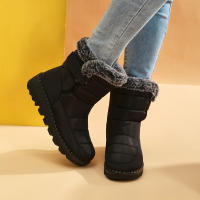 Botas De Nieve Para Mujer Con Plataforma Botas De Invierno Impermeables Antideslizantes De Peluche Gruesa Botas De Tobillo Cálidas Con Pelo De Zorro - details 5
