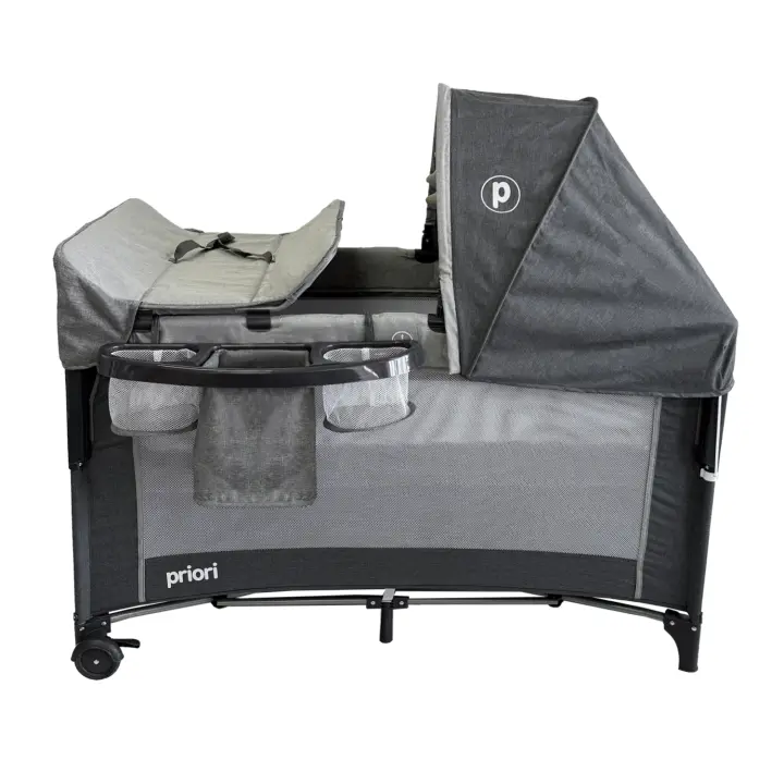 Cuna de viaje, para bebe, Halley, Gris,  Priori - 1