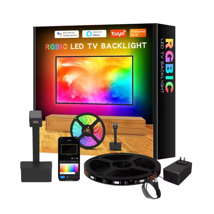 Tira De Luces LED RGBIC WiFi Sincronización De Pantalla De TV Y Juego Ambiente Para Dormitorio Fondo De TV Control Por App Musica - 1