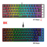 Teclado De Juego Con Iluminación RGB De 69 Teclas Diseño Compacto De 68% Teclado Conectado Por Cable Estándar Para Oficinistas Y Jugadores - details 0