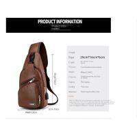 Nueva Bandolera Para Hombre Con USB Gran Capacidad De Carga Portátil Deportes Al Aire Libre Bandolera Diagonal PU Con Cierre De Cremallera - details 5