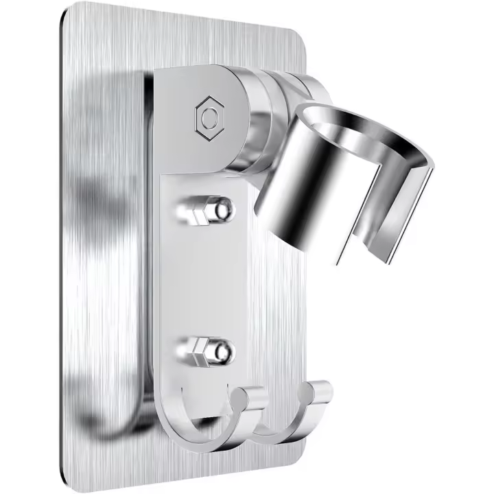 Soporte de ducha, soporte de ducha, no es necesario perforar agujeros para instalar pegamento fuerte con agujeros para el montaje del tornillo, el soporte se puede ajustar 90 grados, soporte fuerte. - 1