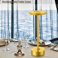 Lámpara de mesa LED recargable, inalámbrica,funciona con pilas, atenuación continua, moderna, portátil, para exteriores,comedor - details 4