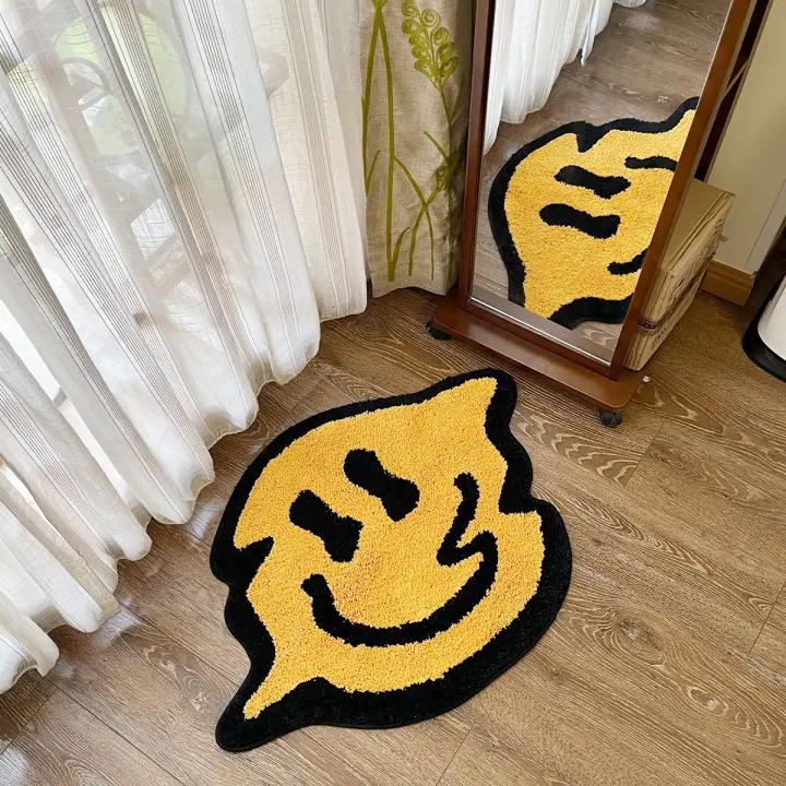  Alfombra Trippy Sonriente LAKEA 100% Hecha a Mano Absorbente Y Antideslizante Para Dormitorio Cocina Baño Y Toilette - 1