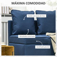 HOMCOM Sofá Cama 3 en 1 Sofá Cama de 1 Plaza con Respaldo Ajustable Sillón Cama Individual con Almohadas para Dormitorio Sala de Estar Apartamento Azul - details 3