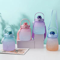 Botella De Agua Deportiva De 1.3L Con Tapa De Pastilla Para Mujer Capacidad Grande Portátil Color Gradient Para Actividades Al Aire Libre - details 0