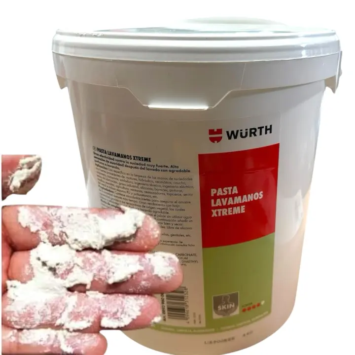Pasta Lavamanos Extreme 4 L Limpiador de Manos con Microesferas Würth - Pasta para limpieza de manos de sustancias vegetales con gran efectividad contra suciedades muy fuertes. Agradable sensación de suavidad después del lavado - Automoción - 1