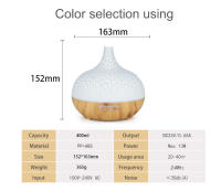 Humidificador de aceites esenciales de grano de madera con USB de 5 V, gran volumen de niebla, colorido, automático, tipo cebolla, gran volumen de niebla. - details 10