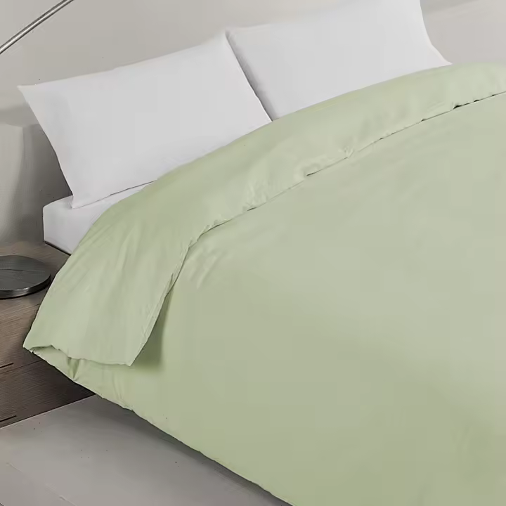 Manterol - Funda nórdica de algodón percal 200 hilos verde. Funda de tejido natural liso para los meses de invierno y entretiempo, resistente, duradero y de fácil planchado. - 1