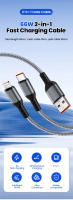 Cable De Carga Rápida 2 En 1 USB Tipo C/Lightning 66W PD Para Xiaomi Samsung Huawei Oneplus Cable De Datos 60cm Con Encendedor - details 0