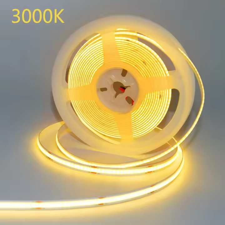 Tira De Luz LED COB Flexible DC 12V 24V 320 LEDs Blanco Cálido Y Frío Dimmable Decoración De Habitación Con 320 Lámparas Por Metro - 1