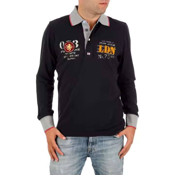 Polo Pepe Jeans Manga Larga Estampado Exclusivo Diseño Elegante / PM540369 HECTOR - 1