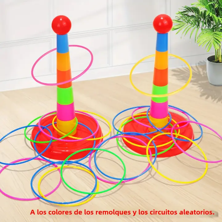Juego De Torre De Juegos Para Niños Con Anillos De Lanzamiento Juego Interactivo Para Padres E Hijos Desarrolla Habilidades De Agarre Y Movimiento Juguetes Deportivos Para Interiores Y Exteriores - 1