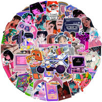 50pcs Pegatinas De Anime Para Niñas Impermeables Para Botella De Agua Portátil Patineta Decoración De Laptop Material Mixto - details 0